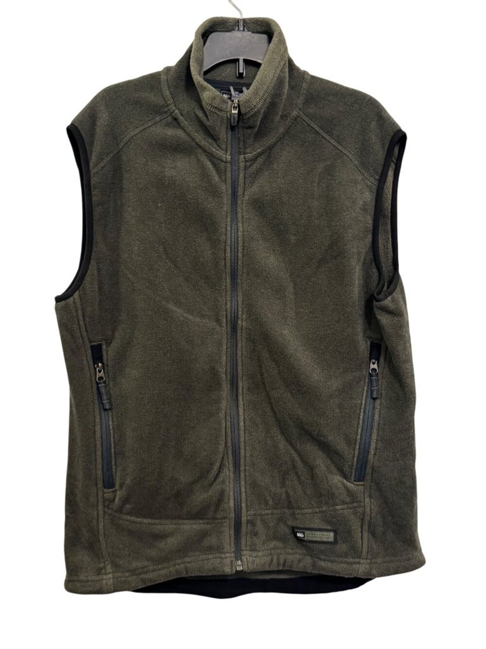 REI Fleece S Green Full-Zip Vest With Pockets Size S Outdoor Casual Wear